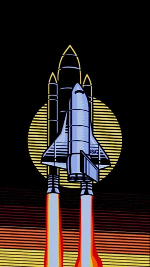 Journey Through The Retro Space Wallpaper