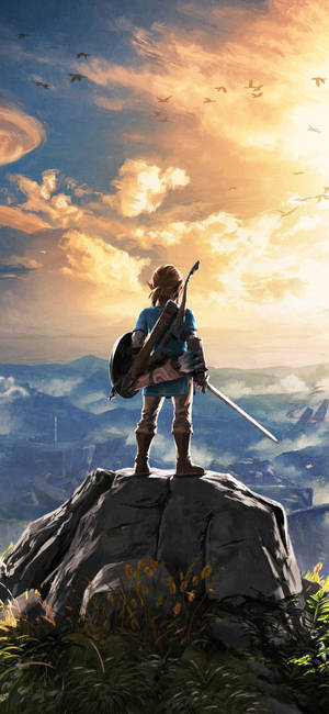 Journey With Link Across Hyrule In The Legend Of Zelda: Breath Of The Wild Wallpaper