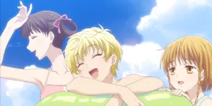 Joyful_ Anime_ Characters_ Summer_ Fun Wallpaper