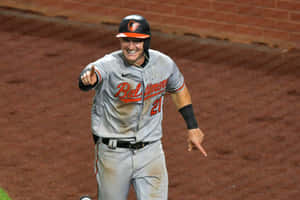 Joyful Baseball Player Celebrating Wallpaper