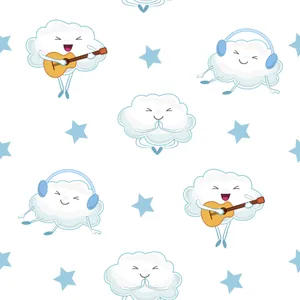 Joyful Cartoon Characters Playing Musical Instruments Wallpaper