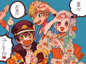 Joyful Kou Nene And Hanako Kun Desktop Wallpaper