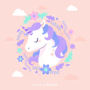 Joyful Pastel Colours Illuminate The Magical Unicorn Wallpaper