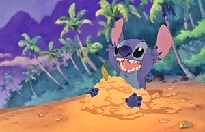 Joyful Stitch Sand Pile Wallpaper