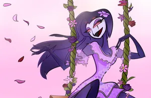 Joyful Stolas Swinging Among Flowers Wallpaper