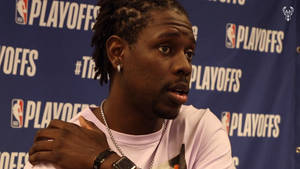 Jrue Holiday Nba Playoffs Interview Wallpaper