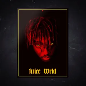 Juice Wrld Cartoon With Glowing Eyes Wallpaper