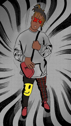 Juice Wrld Minimalist Art Phone Wallpaper