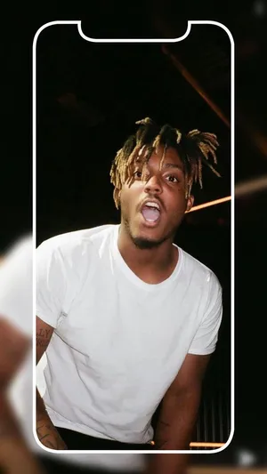Juice Wrld Mouth Open Phone Wallpaper