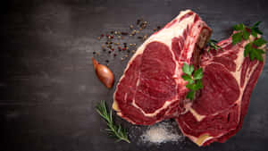 Juicy And Tender Red Meat Steak Wallpaper