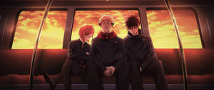 Jujutsu Kaisen 4k Characters In Train Wallpaper