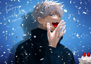 Jujutsu Kaisen 4k Satoru Eating Cake Wallpaper