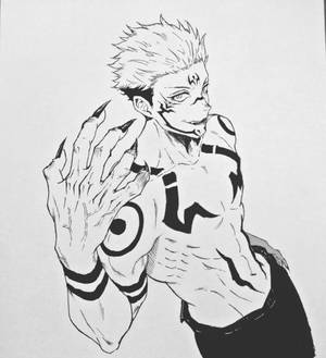 Jujutsu Kaisen Sukuna Anime Drawing Wallpaper