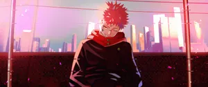 Jujutsu Kaisen Yuji Itadori Cityscape Aesthetic Wallpaper