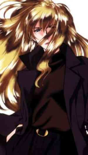 Julia From Cowboy Bebop Posing With A Gun In A Noir Setting Wallpaper