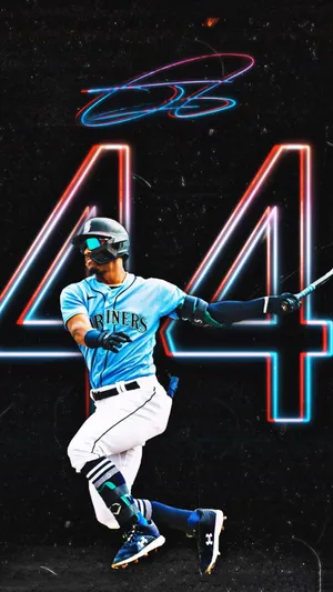 Julio Rodriguez Mariners Action Artwork Wallpaper