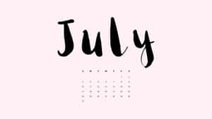 July Calendar Aesthetic Pink Background Wallpaper