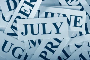 July Month Cards Scattered Wallpaper