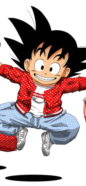 Jumping Cute Goku Supreme Wallpaper