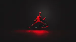 Jumpman Logo Red Black Background Wallpaper