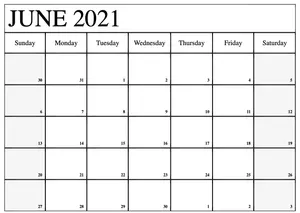 June 2021 Calendar With Holidays Wallpaper