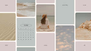 June Beach Aesthetic Collage Wallpaper