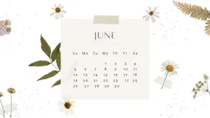 June Calendar Floral Aesthetic Wallpaper