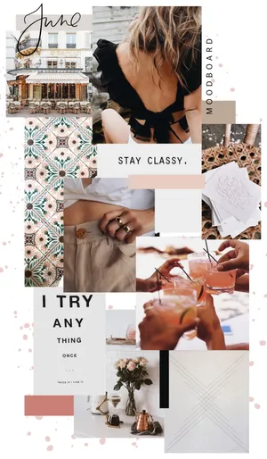 June Chic Moodboard Collage Wallpaper
