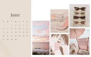 June Summer Aesthetic Calendar2023 Wallpaper