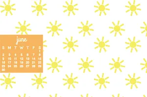 June Sun Pattern Calendar Desktop Wallpaper Wallpaper