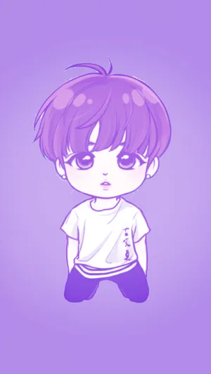 Jungkook Cute Boy Cartoon Wallpaper