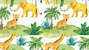 Jungle Print Animals Wallpaper