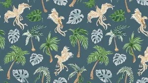 Jungle Print With Pegasus Wallpaper