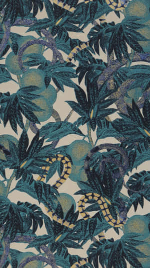 Jungle Print With Snakes Wallpaper