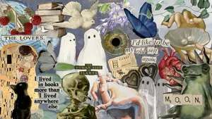 Junk Collage Art Wallpaper