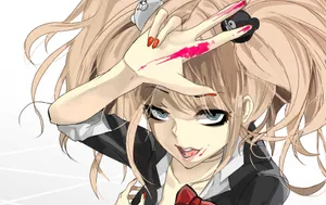 Junko Enoshima Gesture Danganronpa Pfp Wallpaper