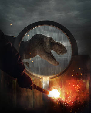 Jurassic World Dinosaur In The Rain Wallpaper