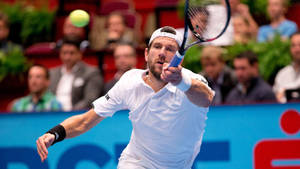 Jurgen Melzer Against Blurry Crowd Background Wallpaper