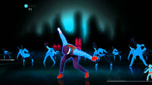 Just Dance Dancer And Blue Backup Dancers Wallpaper