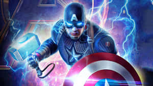 Justice For All - Captain America Uses His Shield To Save The World In Endgame. Wallpaper