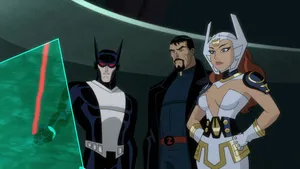 Justice League Gods And Monsters Featuring Batman, Superman, And Wonder Woman Wallpaper