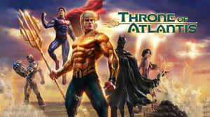 Justice League Members Unite In Throne Of Atlantis Film Wallpaper