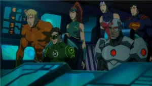 Justice League Team Unites In Throne Of Atlantis Wallpaper