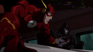 Justice League The Flashpoint Paradox - Flash And Team In Action Wallpaper