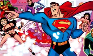 Justice League Unlimited Team In Action Wallpaper