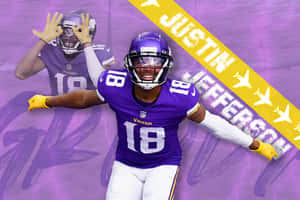 Justin Jefferson Griddy Celebration Wallpaper