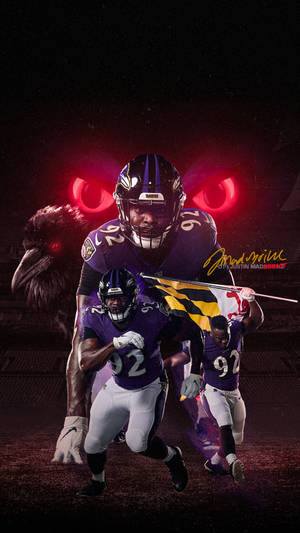 Justin Madubuike Of Baltimore Ravens Iphone Wallpaper