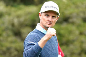 Justin Rose Raising His Fist Wallpaper