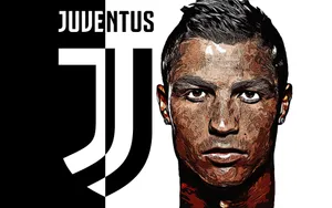 Juventus Black Logo Cristiano Ronaldo Hd 4k Wallpaper