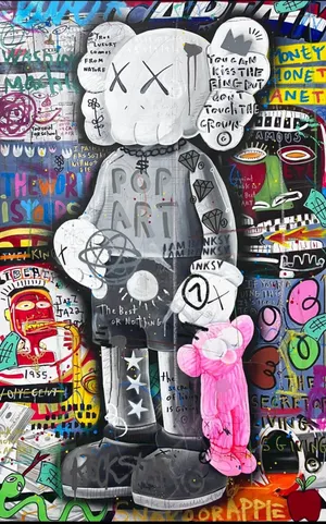 K A W S Character Graffiti Artwork Wallpaper
